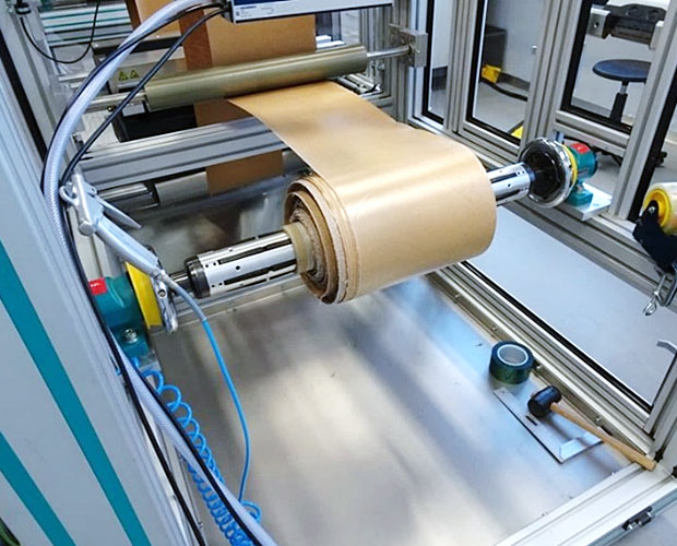 Paper coating on a roll-to-roll system